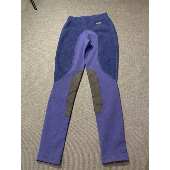 Kerrits Blue Black Fleece Lined Riding Pants Women's Small Vintage Knee Patches - Picture 1 of 7